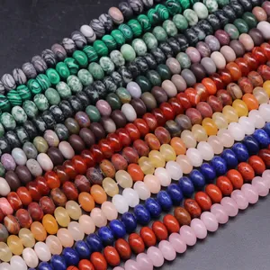 Vibrant natural stone abacus beads in multiple colors for DIY jewelry making