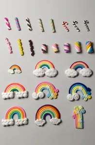 Breloques sucettes et arc-en-ciel en résine pour bricolage de coques de téléphone et coiffures