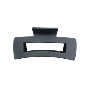 Modern matte dark grey hollow rectangular hair claw clip for elegant styling