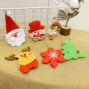 Christmas Ornaments Fabric Felt Hanging Pendants Santa Claus Snowman Reindeer Tree Candy Cane Snowflake Holiday Decoration
