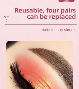 Macro detail of reusable magnetic eyelashes set showing volume effect on the eye