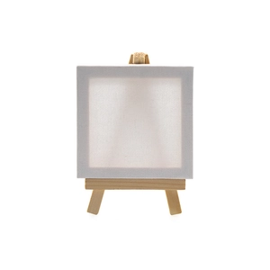 Miniature wooden easel with blank canvas for desktop DIY painting and art display