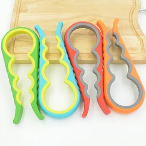 4-in-1 multifunctional non-slip jar opener set in four colors for various lid sizes