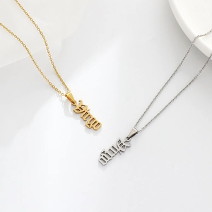 Gothic Virgo constellation pendant necklace in gold and silver stainless steel