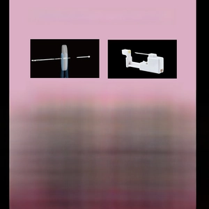 Safe body piercing gun kit with polymer cannulas for soft tissue and belly piercing