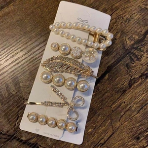 Elegante Kunstperle Haarspangen Mit Strass Legierung Haarspangen Vintage Haarschmuck Für Damen
