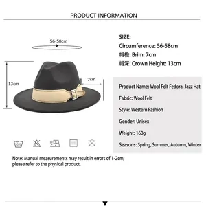 Women's dark gray wool fedora hat with wide brim and elegant buckle strap detail