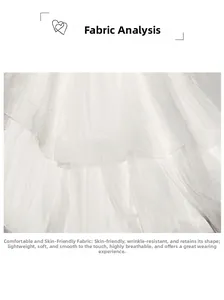 Detail view of lightweight white multilayer tulle fabric for elegant wedding gowns
