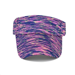Detailed macro of the colorful striped breathable knitted fabric on the sun visor hat