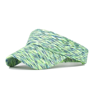 Close-up of vibrant multi-color sun visor with precise stitching and breathable fabric