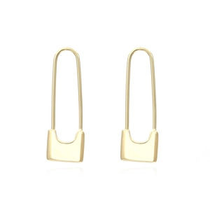 Minimalism Creative Gold Plated Safety Pin Earrings For Women Retro Fashion Geometric Paperclip Hoop Earrings Jewelry Gift
