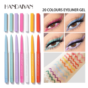Waterbestendige eyeliner gel potlood swatches en oogmake up look in diverse kleuren