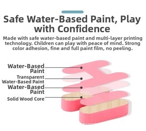 Detailed layers of eco-friendly solid wood alphabet puzzle with non-toxic water-based paint