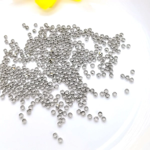 Polished silver crimp beads in a bulk collection for 14K gold-filled jewelry DIY making