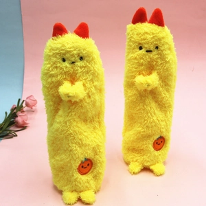 Cute Cartoon Character Plush Pencil Case Soft Fluffy Stationery Storage Bag Large Capacity Portable Desktop Organizer Student School Pouch
