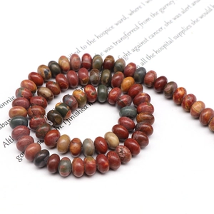 Macro view of multi-color natural stone abacus beads for DIY jewelry making