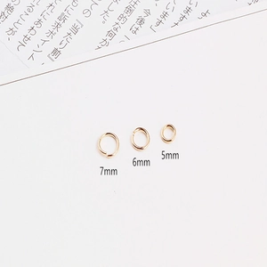 Gold-plated open jump rings in 5mm, 6mm, and 7mm sizes for DIY jewelry making