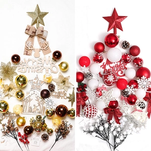 Christmas Tree Ornaments Plastic Wooden Hanging Decorations DIY Holiday Party Decor Multi Style Star Bow Ball Snowflake