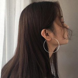 Hoop Earrings Geometric Round Minimalist Personalized Jewelry Accessories With 925 Sterling Silver Earring Post For Women