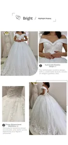 Détails du décolleté en dentelle aux épaules dénudées et du corset lacé au dos de la robe de mariée