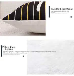 Detail of invisible zipper design and high-quality PP cotton filling for Christmas pillowcase