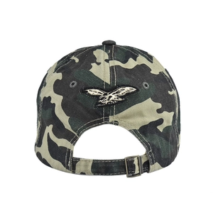 Classic camo baseball cap with USA eagle embroidery and adjustable metal buckle back