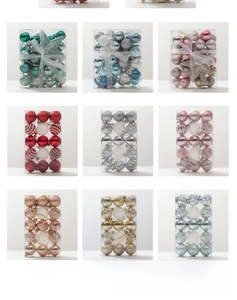 Detail set of multicolored Christmas balls with glossy, matte and spiral textures