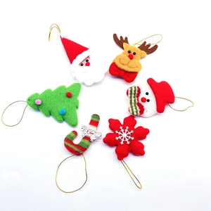 6-piece Christmas felt ornament set including Santa Reindeer and Snowman decorations