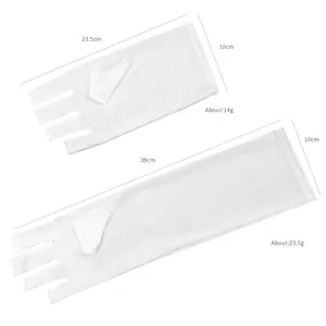 UV-Schutz Maniküre Handschuhe fingerlos in zwei Längen mit Größentabelle und Maßen