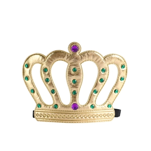 Serre-tête couronne dorée pour fête d'anniversaire d'enfants, accessoires de costume.