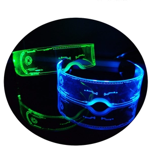 Cyberpunk LED glasses in green and blue colors for parties and sci-fi cosplay