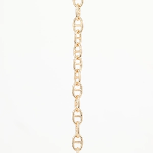 Polished gold plated copper pig nose link chain for necklaces and jewelry making
