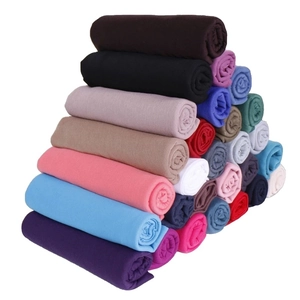 Women Solid Color Jersey Long Scarf Soft Knit Hijab Shawl Stretchy Lightweight Head Wrap