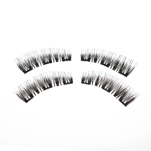 Set of four pieces magnetic false eyelashes in black for easy glue-free application