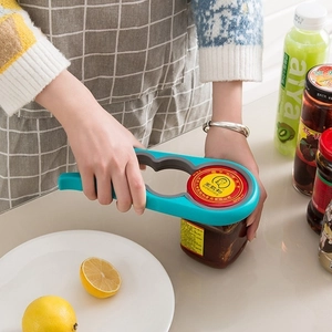 4-in-1 multifunctional non-slip jar opener with ergonomic design for various lid sizes