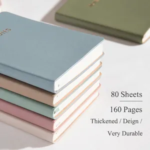 Portable A6 mini notebooks in Morandi colors with faux leather covers and 160 pages