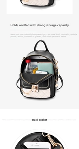 Detail showing high-capacity interior fitting an iPad and rear anti-theft zipper pocket
