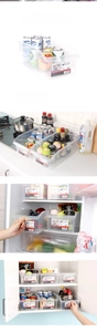 Macro detail of a transparent kitchen storage bin with a convenient pull handle