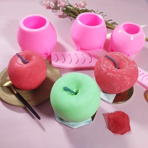 3D Apfel Silikonform Frucht Weihnachten Weihnachtsmann Für DIY Kerze Mousse Kuchen Seife Machen Aroma Backwerkzeug