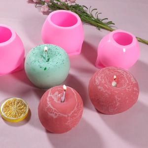 3D-Apfel-Silikonform für DIY-Duftkerzen mit realistisch strukturierter Fruchtwachs-Optik