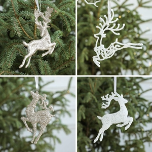 Funkelnde Weihnachts Rentier Anhänger Glitzer PVC Elch Dekoration Für Festlichen Weihnachtsbaum