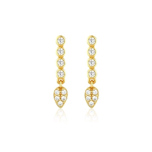 Water Drop Earrings Dangle Cubic Zirconia Brass Minimalist Jewelry For Women With 925 Sterling Silver Earring Post