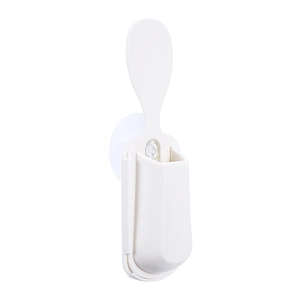 Japanese style white plastic suction cup rice paddle holder for kitchen wall storage