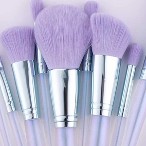 10-teiliges Make-up Pinsel Set mit lavendelfarbenen Borsten und Acrylgriffen