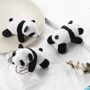 Cute Panda Plush Brooch Soft Stuffed Animal Pin For Clothing Backpack Decoration Cartoon Style Accessory Women Kids