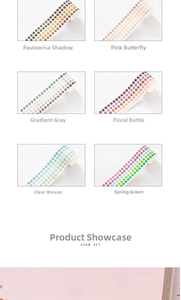 Detail view of colorful gradient dot washi tape rolls for creative scrapbooking