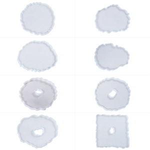 8-piece set of irregular wave silicone molds for DIY crystal epoxy resin coasters
