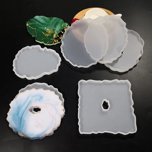 DIY Epoxy Resin Coaster Silicone Mold Irregular Wave Edge Flexible Casting Tray Tool For Home Decorative Crafting