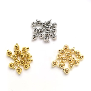 Copper Round Stopper Beads Gold Silver Plated DIY Jewelry Making Spacer Beads For Necklace Bracelet Craft Finding Beads