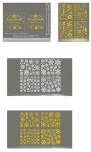 Dettagli sulle dimensioni e adesivi per finestre con fiocchi di neve glitterati argento